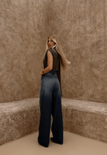 Calça Extra Wide Leg Dirty Wash