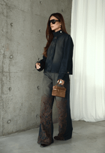 Calça Super Wide Leg Flore Dirty Wash Brown