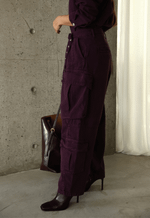 Calça Cargo Fivela District Dark Berry