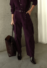 Calça Cargo Fivela District Dark Berry