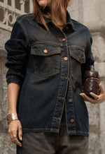 Camisa Over Dirty Wash Brown