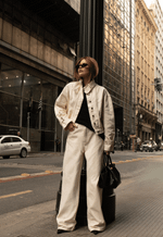 Jaqueta Bomber High Neck Vanilla
