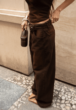 Calça Baggy Overlap Brown Estonado