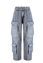 Calça Cargo Fivela District Claro Marmorizado
