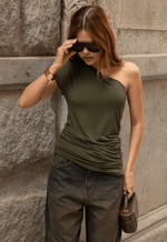 Blusa Um Ombro After Hours Verde Coco