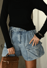 Short Cargo Fivela District Claro Marmorizado