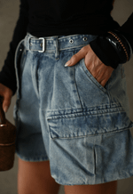 Short Cargo Fivela District Claro Marmorizado