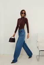 Calça Wide Leg Essentials Médio Nebulizado