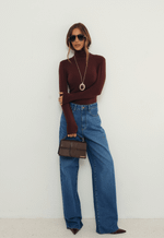 Calça Wide Leg Essentials Médio Nebulizado