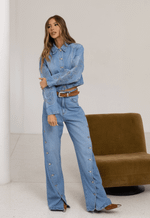 Calça Super Wide Botões Canyon Claro