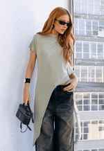 Blusa Assimétrica Muse Folha Seca