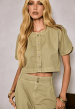 Blusa Cropped Margot Folha Seca