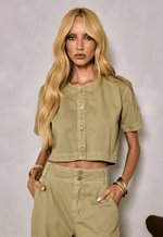 Blusa Cropped Margot Folha Seca
