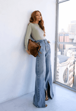 Calça Extra Wide Leg Avenue Dirty Wash