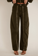 Calça Balloon Zip Verde Coco