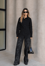 Calça New Baggy Bordado Midnight Black