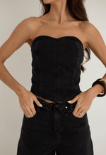 Top Recortes Overlap Black Estonado