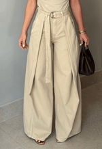 Calça Pantalona Monaco Bege Claro