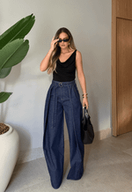 Calça Pantalona Monaco Brown Wash