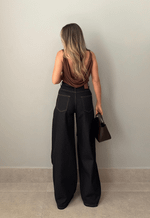 Calça Pantalona Monaco Brown Wash