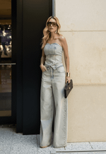 Top Recortes Overlap Claro Vintage