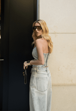 Top Recortes Overlap Claro Vintage