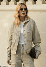Jaqueta Cropped Legacy Bege Claro