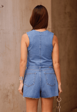 Short Mom Barra a Fio Claro