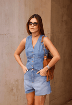 Short Mom Barra a Fio Claro