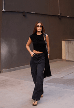 Calça Balloon Cargo Verona Black