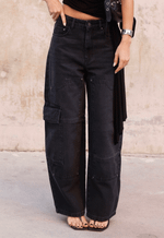 Calça Balloon Cargo Verona Black