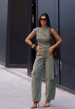 Blusa Transpassada Flow Verde Toscana