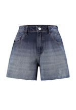 Short Mom Barra a Fio Dirty Wash Escuro