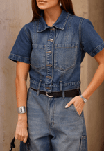 Blusa Cropped Flight Dirty Escuro