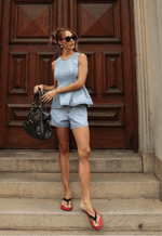 Short Mom Serena Claro Marmorizado