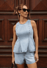 Short Mom Serena Claro Marmorizado