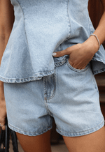 Short Mom Serena Claro Marmorizado