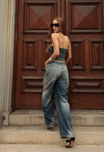 Calça Baggy Overlap Dirty Wash Escuro