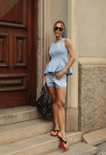 Blusa Peplum Serena Claro Marmorizado