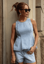 Blusa Peplum Serena Claro Marmorizado