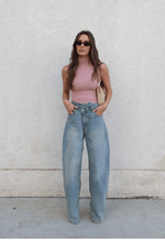 Calça Wide Leg Twist Dirty Wash