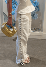 Calça Reta Laced Évora Off White