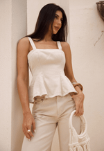 Top Peplum Dolce Vita Areia Mármore