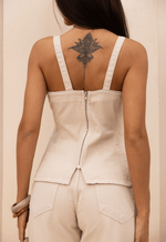 Top Peplum Dolce Vita Areia Mármore