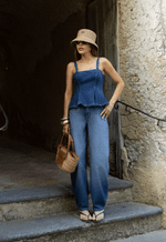 Top Peplum Dolce Vita Dirty Wash Escuro