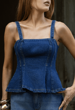 Top Peplum Dolce Vita Dirty Wash Escuro