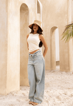 Calça Baggy Overlap Claro Vintage