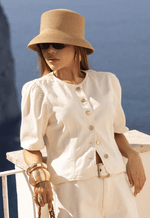 Blusa Manga Bufante Portofino Off White