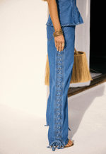Calça Reta Laced Évora Médio