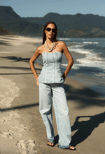 Calça Extra Wide Leg Pier Claro